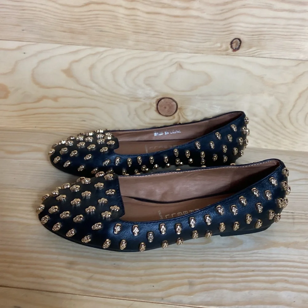 Jeffrey Campbell Black Studded Leather Flats - Picture 3 of 12